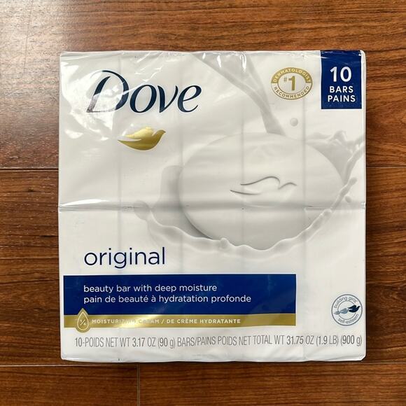 Dove Original Beauty Bar Soap Deep Moisture White 3.17 Oz Ea 10 Pack - Picture 1 of 5